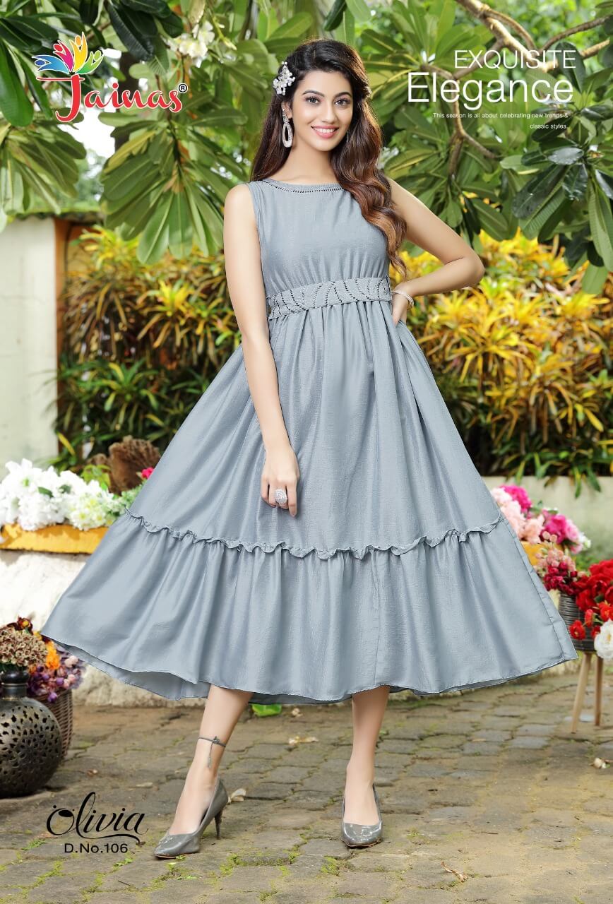 Jainas Olivia Party Wear Wholesale Anarkali Kurti Collection
